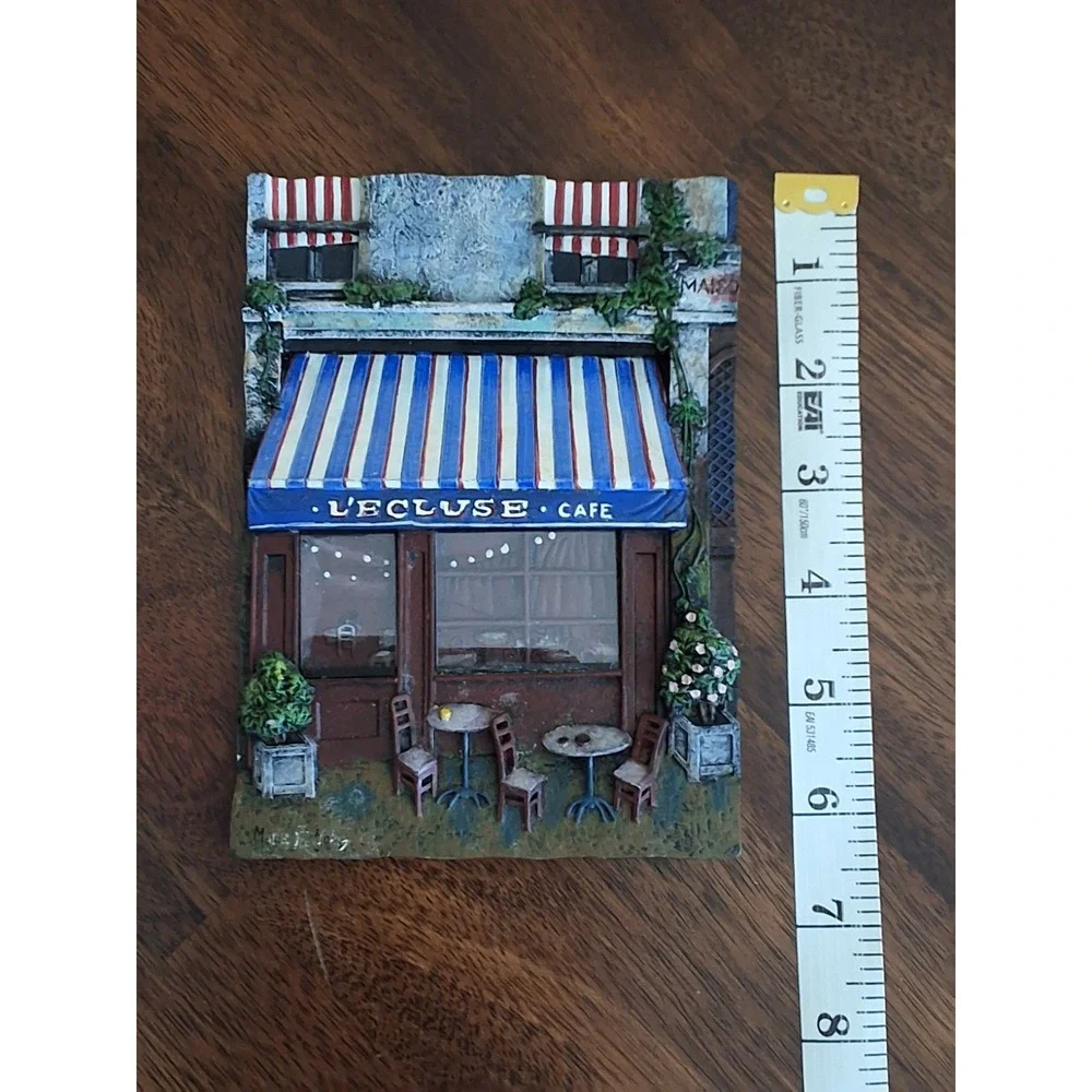 Vintage Mark St John Cafe‎ & Flower Shop 3D Resin Wall Plaques. Lot Of 2